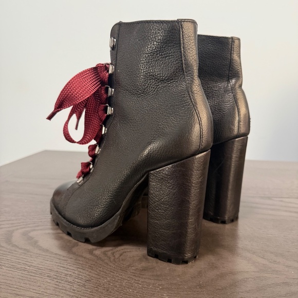 Schutz Zara Lug Sole Leather Boots size 8 B - Picture 3 of 11